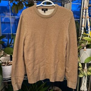 Theory Men's Beige Crewneck Wool-Cashmere Sweater
